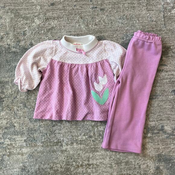 Vintage Healthtex Two Piece Purple Tulip Outfit 24 Months USA - Picture 15 of 15